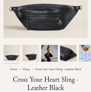 Parker Thatch Cross Your Heart Sling Black Leather